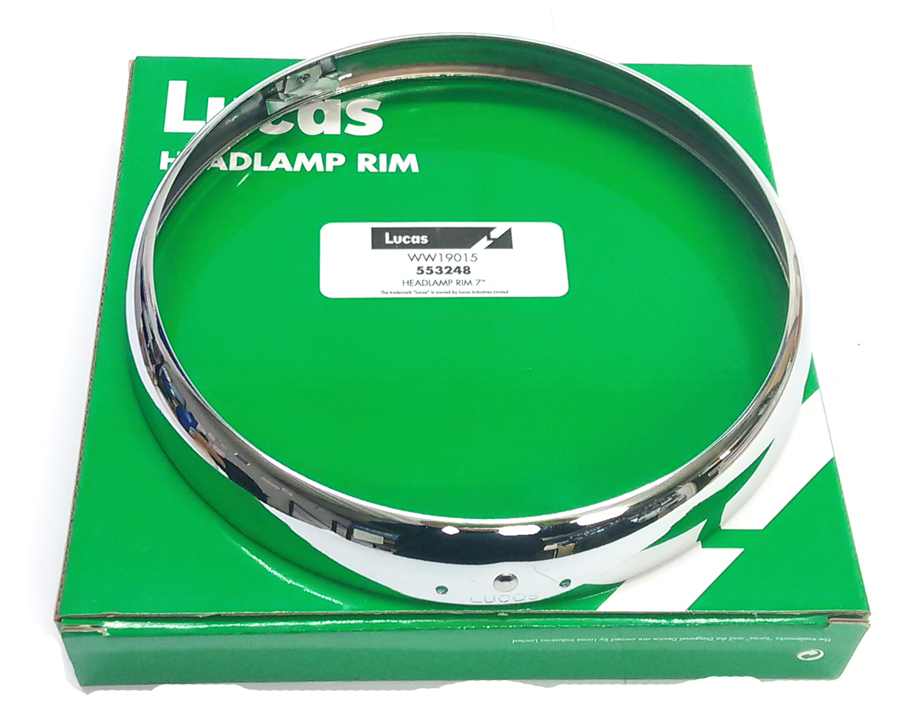 Lucas Head lamp rim 7 inch nacelle & standard
