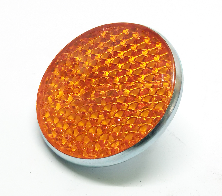 Amber reflector round 2-1/4 inch 54mm diameter OIF type
