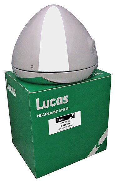 Lucas Headlamp shell & rim no holes on top 3 lowergrommet