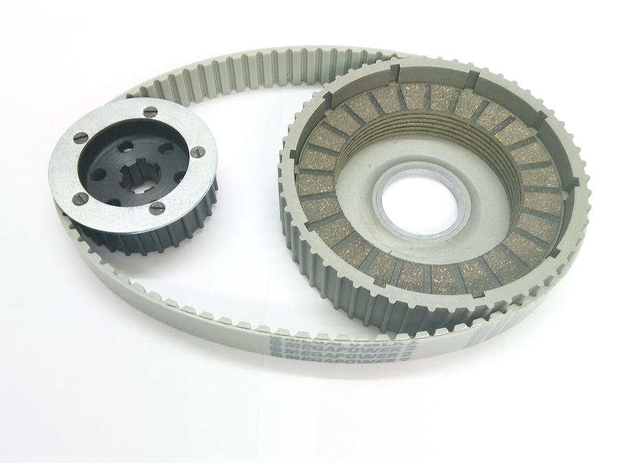 Belt drive kit unit T140 with alloy clutch plates & basket