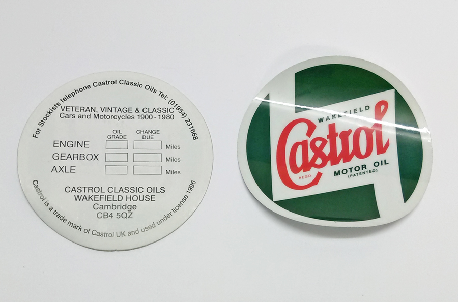 Castrol Classic windscreen internal service sticker 85mm dia