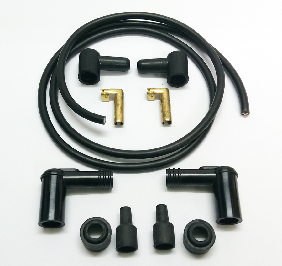 HT lead 4ft, 90 deg connectors & rubbers, 2 x HT Cap