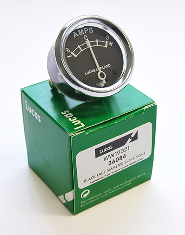 Lucas 6v Ammeter 8-0-8 blaack face 1-3/4 diameter