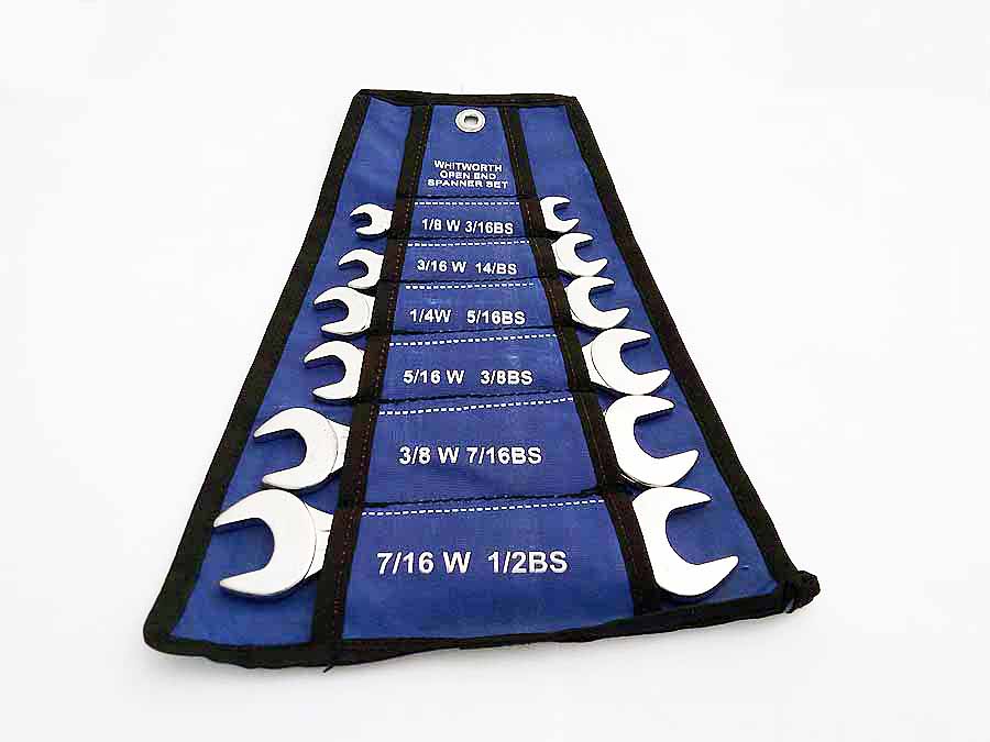 Whitworth spanner set 6 peice open end Chrome vanadium