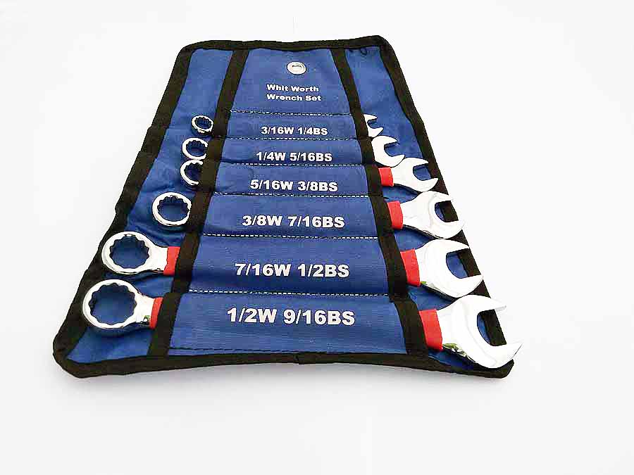 Whitworth 6 piece combination spanner set Chrome vanadium