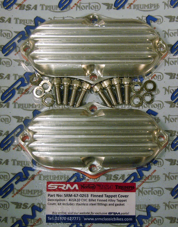 Finned Billet CNC Tappet inspection cover A7 A10 PAIR