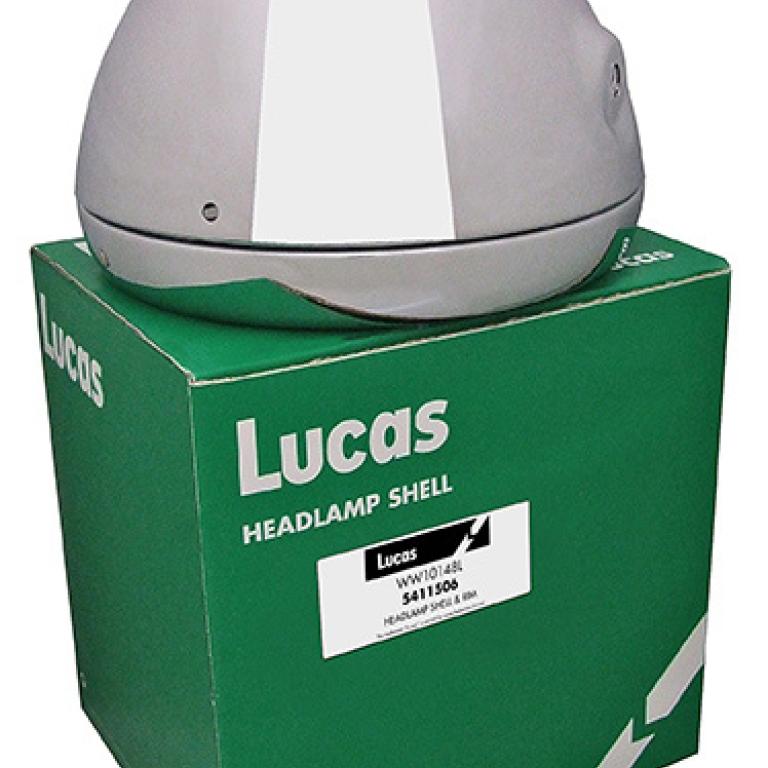 Lucas Headlamp shell & rim no holes on top 3 lowergrommet