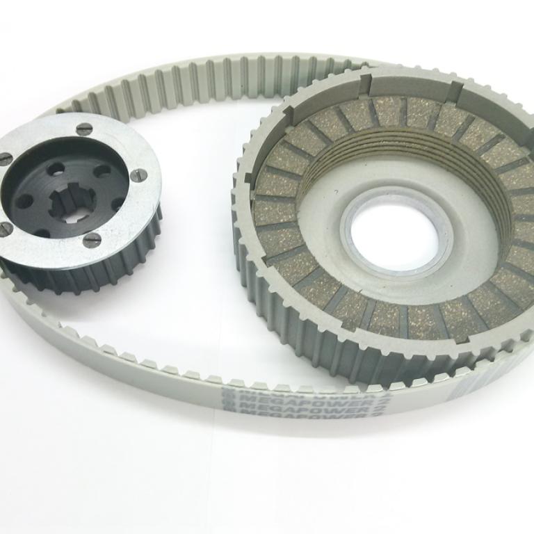Belt drive kit unit T140 with alloy clutch plates & basket