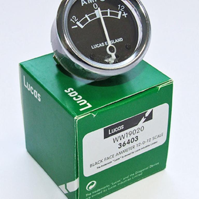 12v black face 12-0-12 ammeter 1-3/4 diameter
