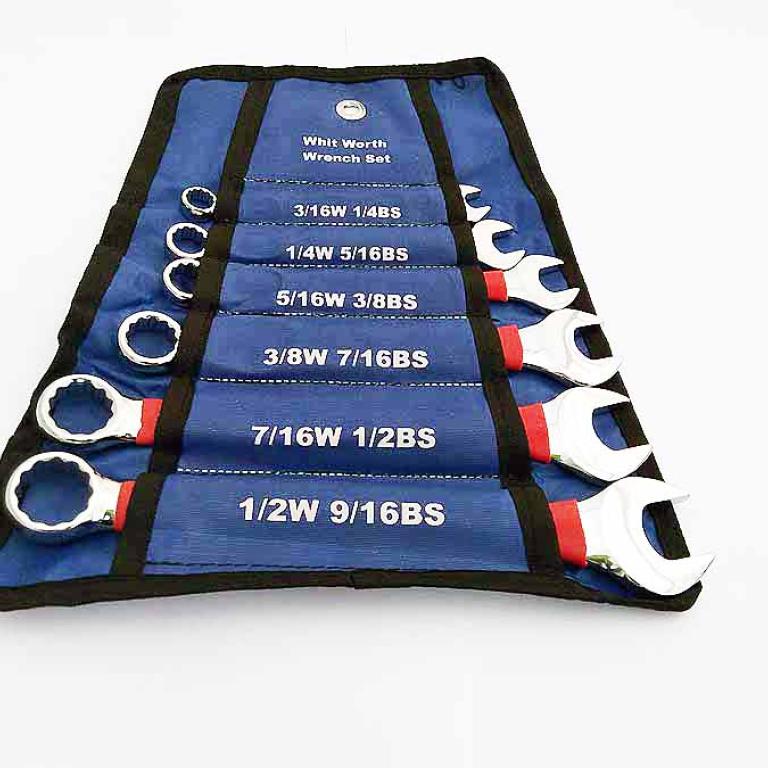 Whitworth 6 piece combination spanner set Chrome vanadium