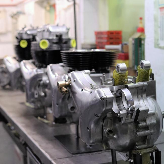 Engines in the workshop